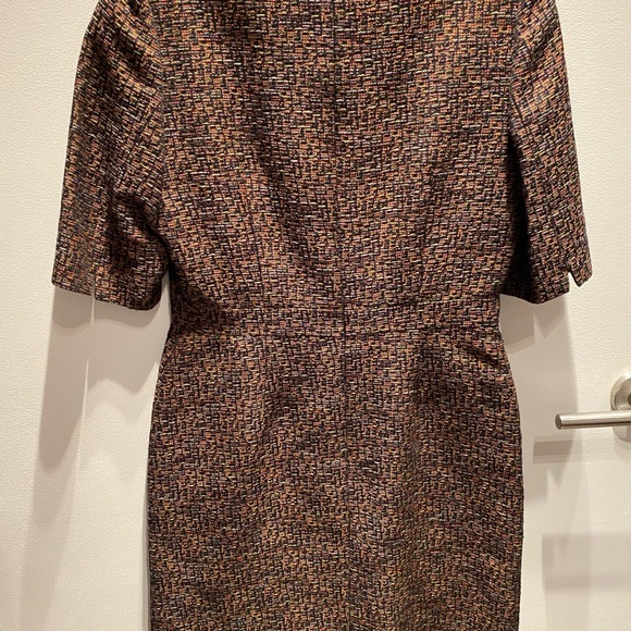 BODEN Dorchester Short Sleeve Shift Dress in Brown Tweed - Size 6 Regular - EUC - Picture 2 of 13